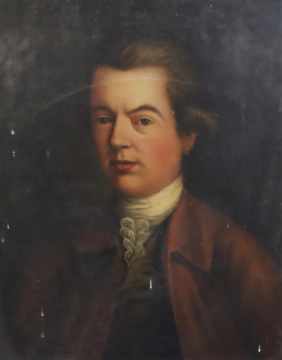 18th century English School Portrait of Francis Powell, son of Sir Alexander Powell 24 x 20in.